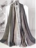 Two-Tone Leaves Print Fashion Shawl Scarf W/ Cut Tassels