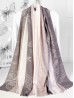 Two-Tone Leaves Print Fashion Shawl Scarf W/ Cut Tassels