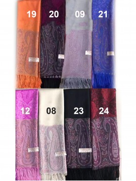 Paisley Print Shawl Scarf W/ Tassels