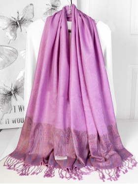 Paisley Print Shawl Scarf W/ Tassels