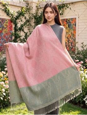 Paisley Print Shawl Scarf W/ Tassels