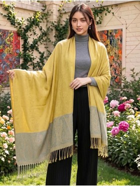 Paisley Print Shawl Scarf W/ Tassels