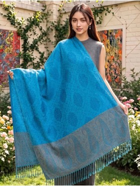 Paisley Print Shawl Scarf W/ Tassels