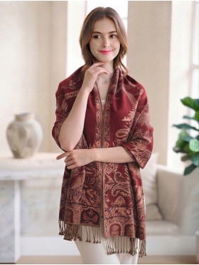 Multi-Tone Paisley Print Shawl Scraf 