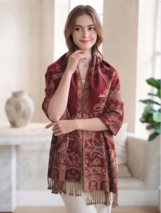Multi-Tone Paisley Print Shawl Scraf Multi-Tone Paisley Print Shawl Scraf