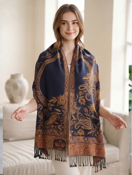 Multi-Tone Paisley Print Shawl Scraf Multi-Tone Paisley Print Shawl Scraf