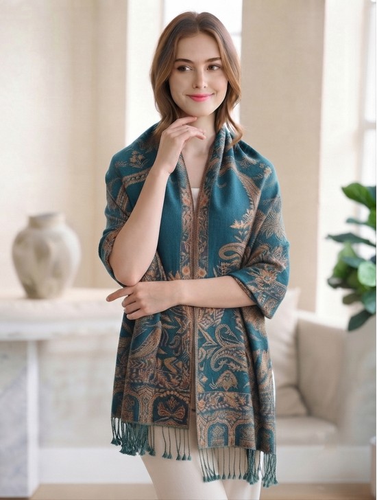 Multi-Tone Paisley Print Shawl Scraf Multi-Tone Paisley Print Shawl Scraf