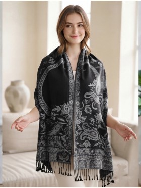 Multi-Tone Paisley Print Shawl Scraf 