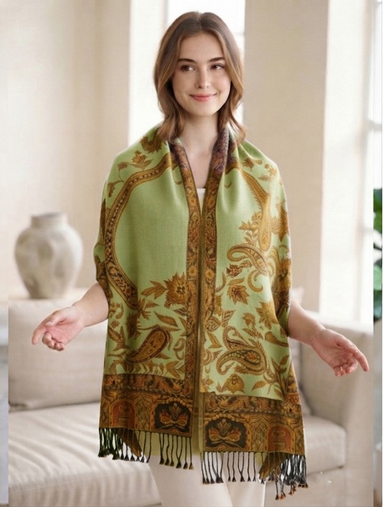Multi-Tone Paisley Print Shawl Scraf Multi-Tone Paisley Print Shawl Scraf