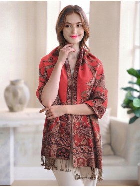 Multi-Tone Paisley Print Shawl Scraf 