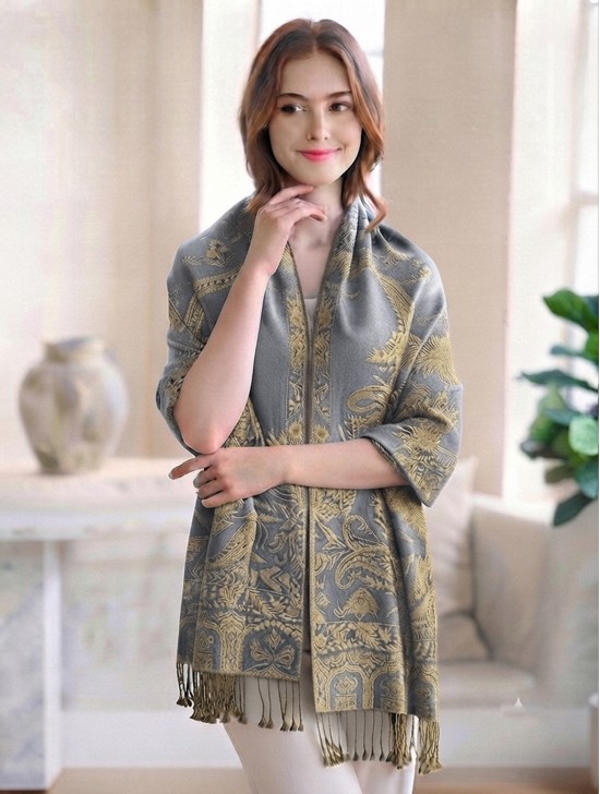 Multi-Tone Paisley Print Shawl Scraf Multi-Tone Paisley Print Shawl Scraf