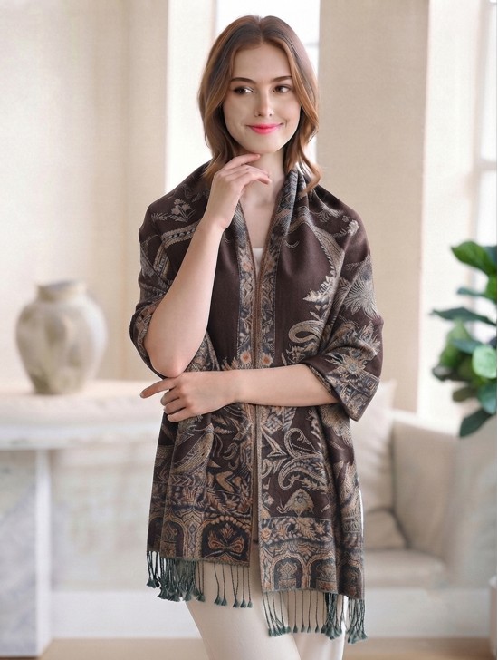 Multi-Tone Paisley Print Shawl Scraf Multi-Tone Paisley Print Shawl Scraf