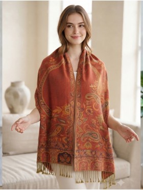 Multi-Tone Paisley Print Shawl Scraf 