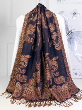 Multi-Tone Paisley Print Shawl Scraf 