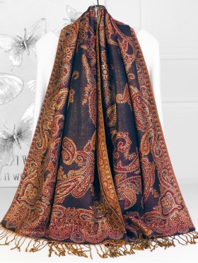 Multi-Tone Paisley Print Shawl Scraf 