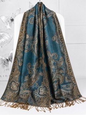 Multi-Tone Paisley Print Shawl Scraf 