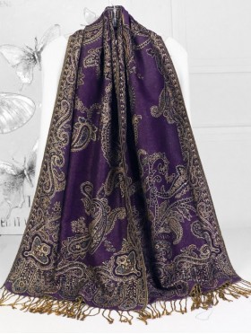 Multi-Tone Paisley Print Shawl Scraf 