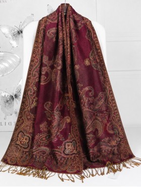 Multi-Tone Paisley Print Shawl Scraf 