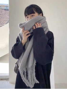Soft Large Scarf w/ Braided Fringe