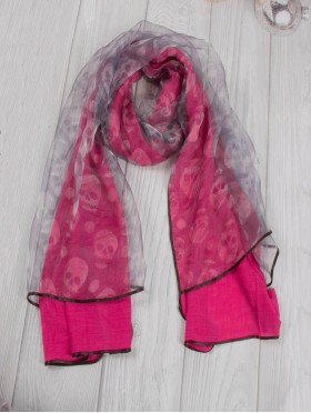 2 LAYERS, SKULL PRINT SCARF