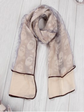 2 LAYERS, SKULL PRINT SCARF