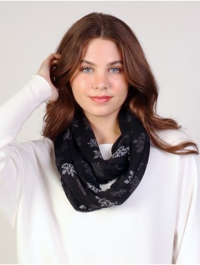 SNOW PRINT JERSEY LOOP SCARF