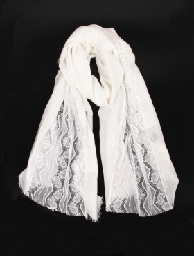 Premium Solid Fashion Scarf W/ Lace