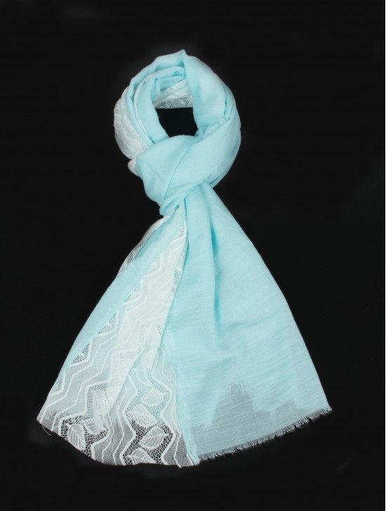 Premium Solid Fashion Scarf W/ Lace