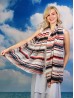 Multi-way Striped Patterned Chiffon Shawl W/ Button
