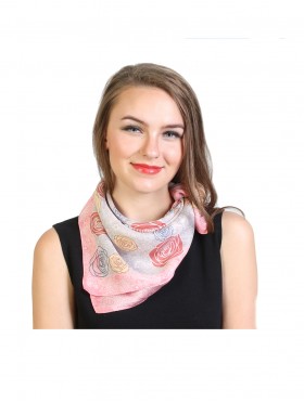 Rose Print Square Scarf