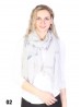 Feather Print Tassels Fashion Scarf W/ Pearl