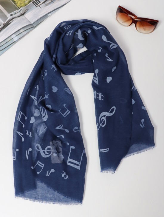 Music Notes Pattern Fashion Scarf