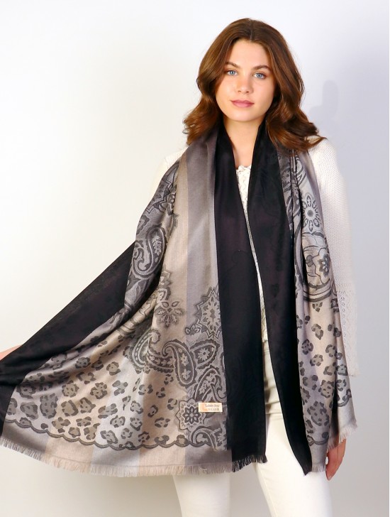 Leopard & Paisley Print Design Pashmina