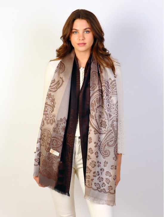 Leopard & Paisley Print Design Shawl Scarf 