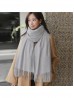 Premium Cashmere Feeling Solid Color Scarf W/ Tassels