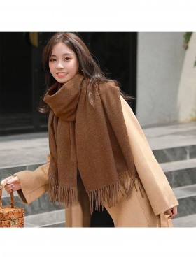 Premium Cashmere Feeling Solid Color Scarf W/ Tassels