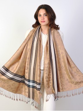 Leopard & Stripe Print Shawl Scarf