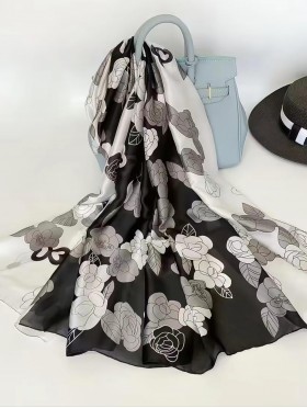 Premium Silk Feeling Floral Designer Inspired Scarf