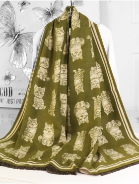 Cashmere Feeling Cat Print Premium Scarf Cashmere Feeling Cat Print Premium Scarf