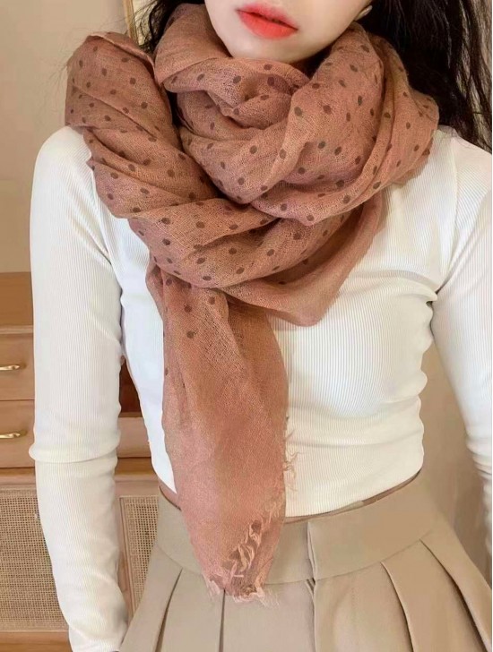 Wool & Cotton Super Soft Polka Dot Printed Scarf