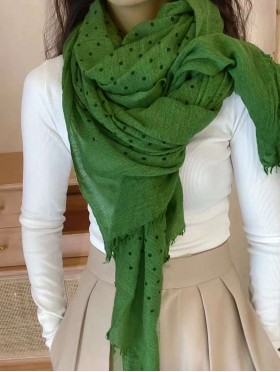 Wool & Cotton Super Soft Polka Dot Printed Scarf