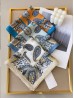 Silk Feeling Paisley Patterned Square Scarf