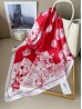 Silk Feeling Rose Patterned Square Scarf