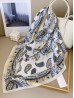 Silk Feeling Paisley Patterned Square Scarf