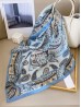 Silk Feeling Paisley Patterned Square Scarf