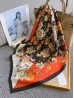 Silk Feeling Floral Patterned Square Scarf