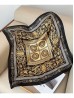 Silk Feeling Floral Patterned Square Scarf