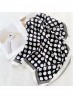 Silk Feeling Polka Dot Patterned Square Scarf