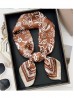 Silk Feeling Paisley Patterned Square Scarf