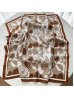 Silk Feeling Floral Patterned Square Scarf